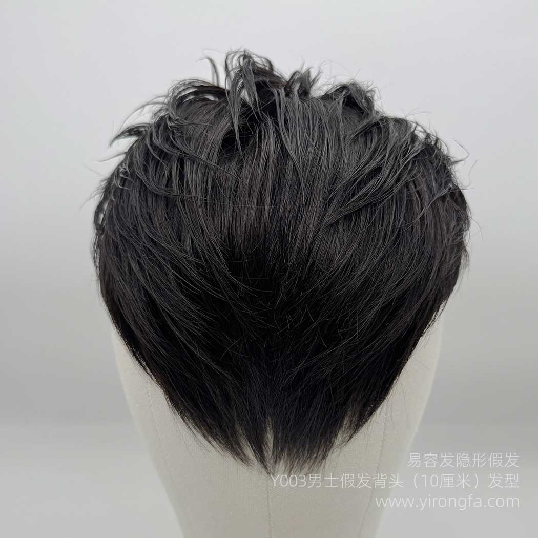 Y003男士假发长背头型