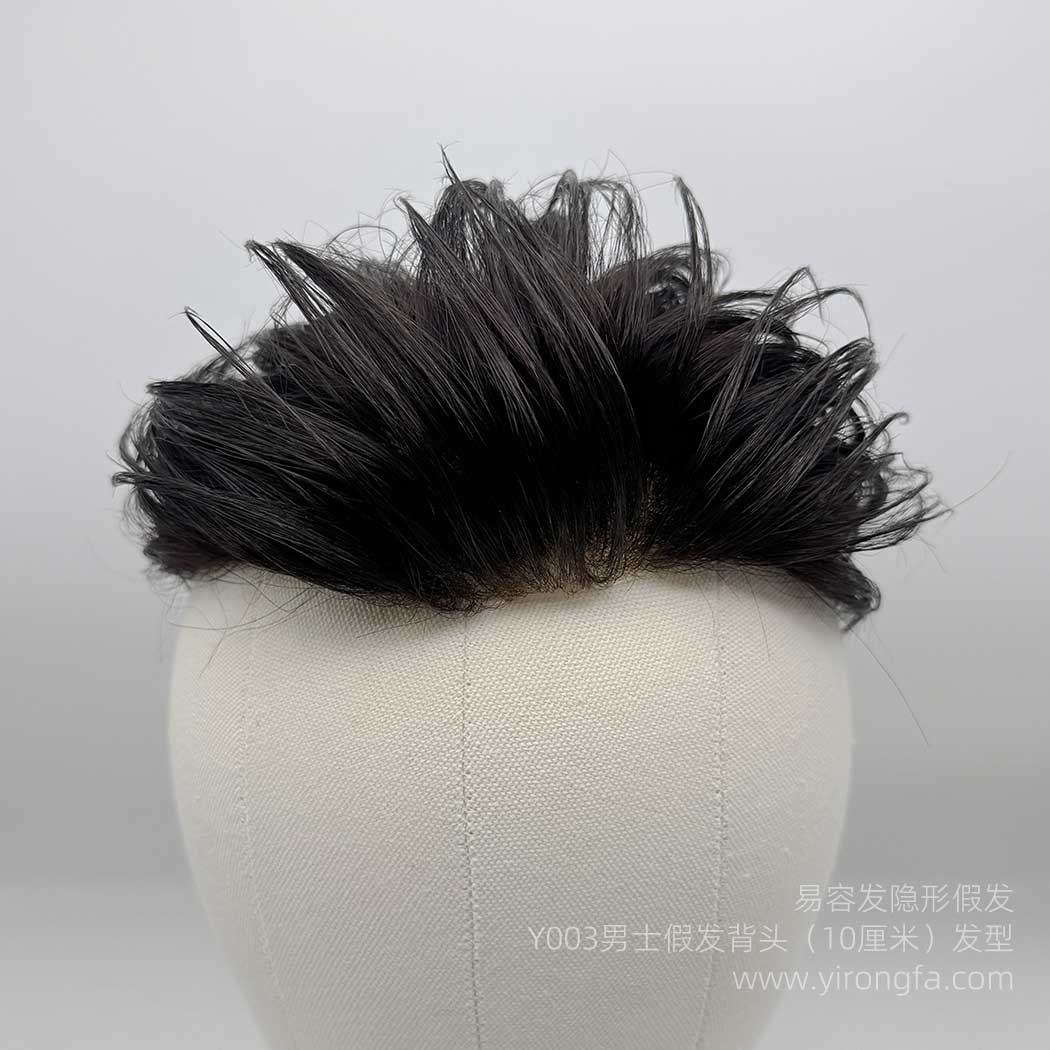 Y003男士假发长背头型