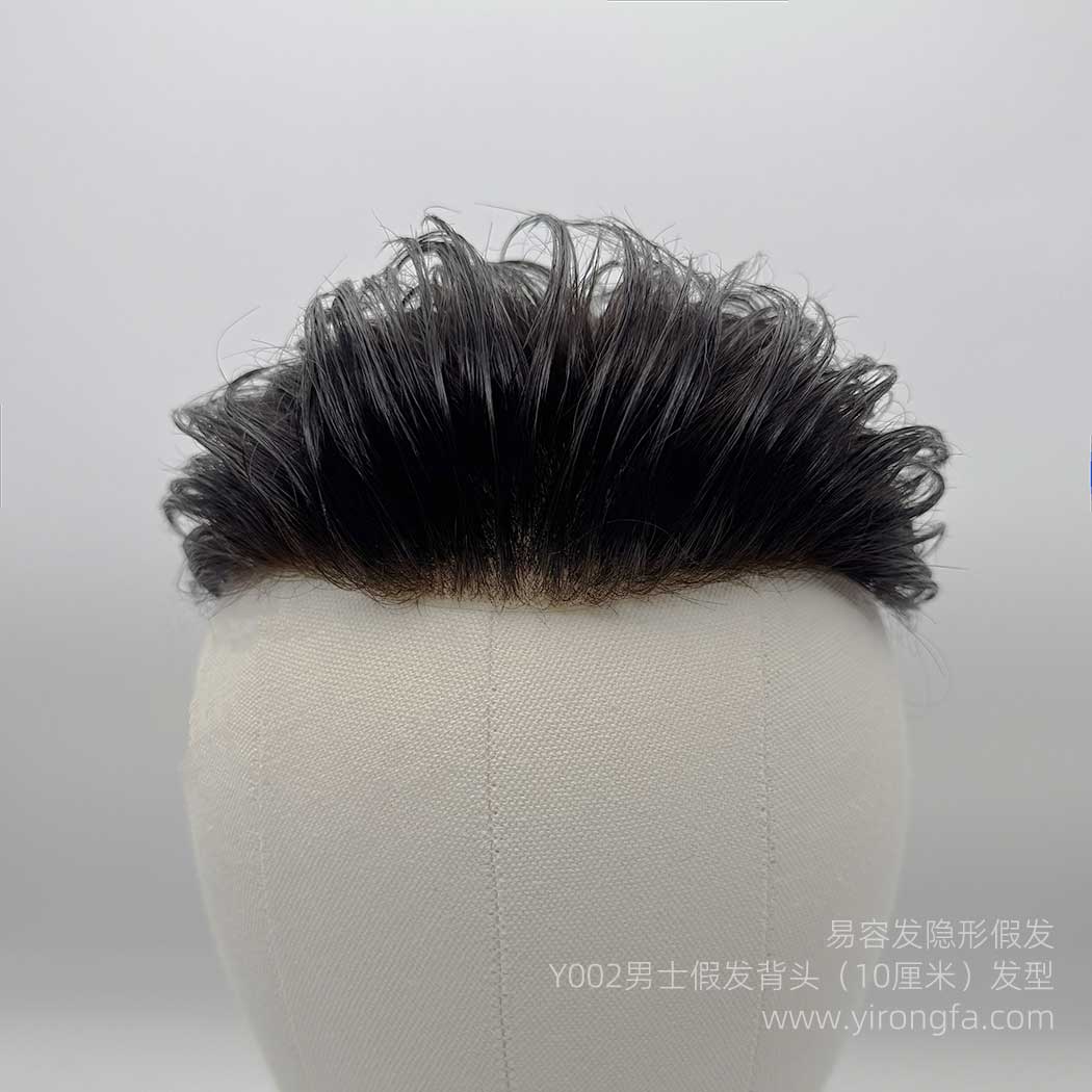 Y002男士假发中背头型