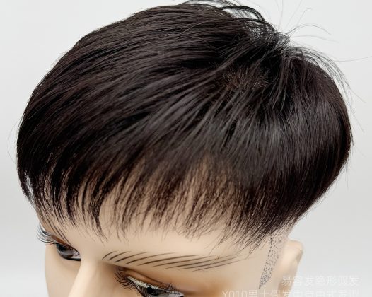 Y010男士假发中长微偏发型