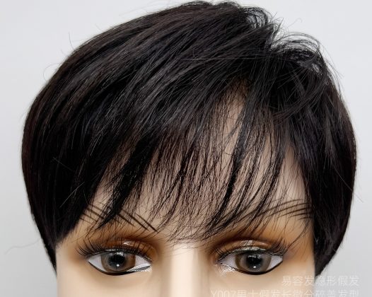 Y007男士假发长微分碎盖发型